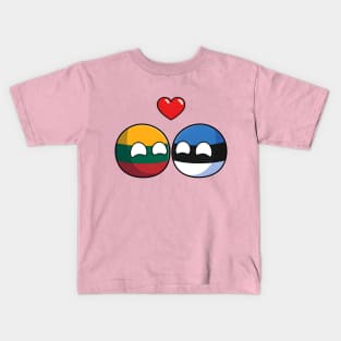 Lithuania and Estonia Countryball Saint Valentine's day Kids T-Shirt